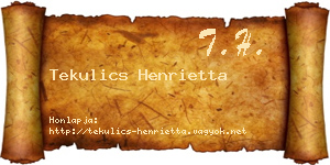 Tekulics Henrietta névjegykártya