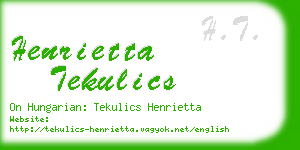 henrietta tekulics business card